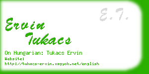 ervin tukacs business card